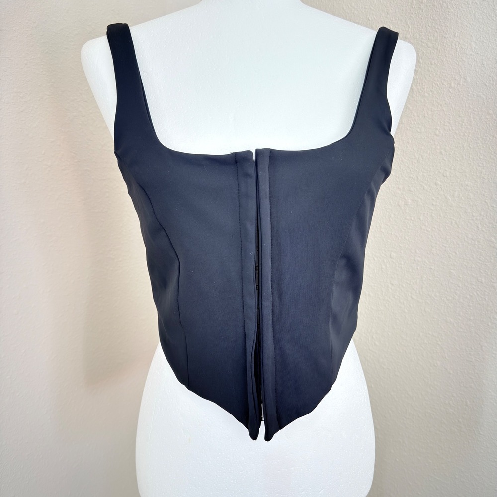 Corset Top Large Black Goth Whimsigoth Dark Romantic Minimalist